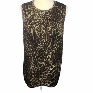 LAUREN Ralph Lauren Gorgeous Cheetah Silk Split Back Blouse Size Small Like New